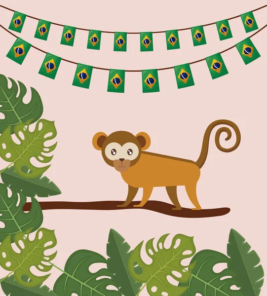 Icono de mono tradicional brasileño — Archivo Imágenes Vectoriales