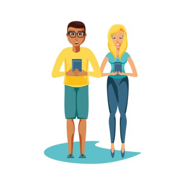 akıllı cihazlar ile genç çift