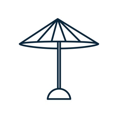 plaj şemsiye izole simgesi