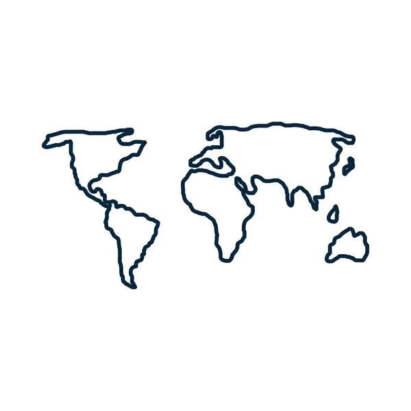 Planeta terra mapa ícone — Vetor de Stock