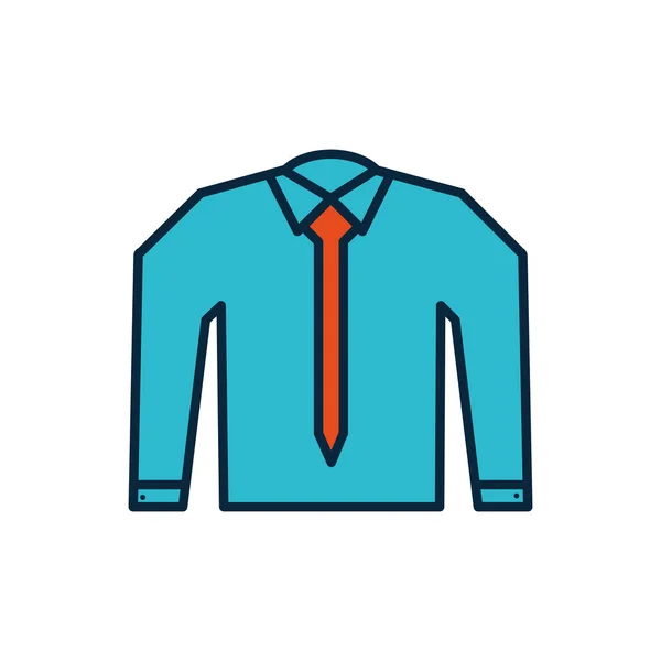 Elbise gömlek kravat ile zarif — Stok Vektör