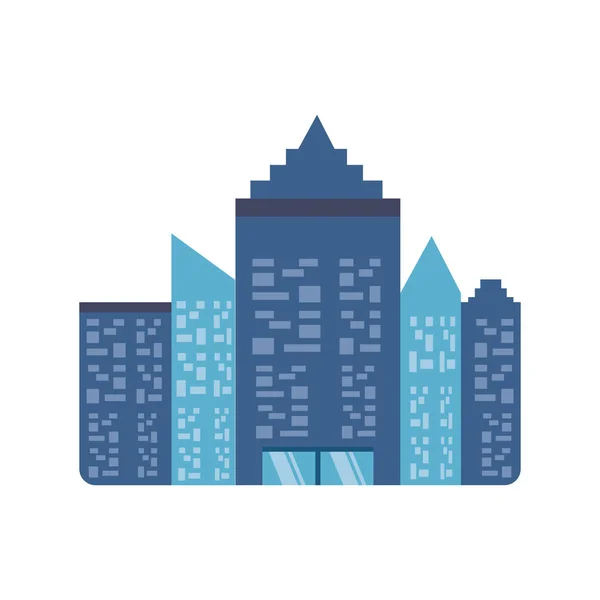 Stadsbilden byggnader scen ikoner — Stock vektor