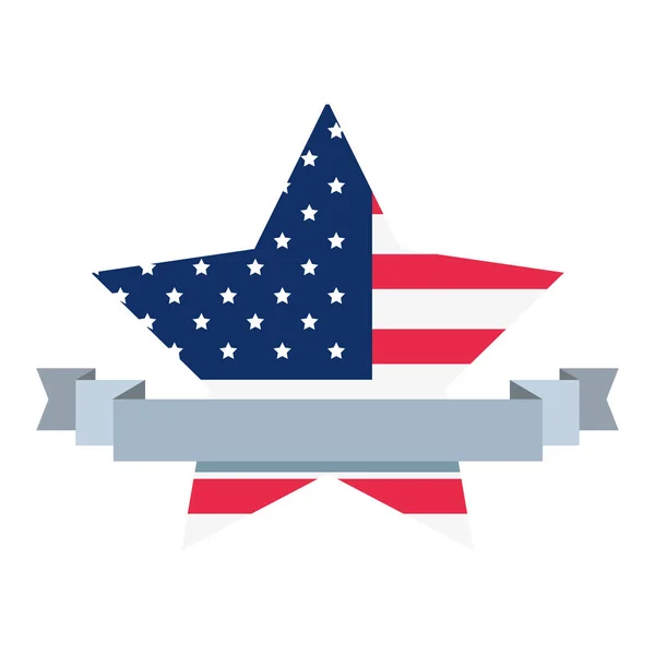 Drapeau américain étoile bannière signe — Image vectorielle