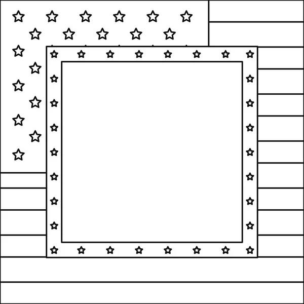 Amerikanska flaggan nationella ram bakgrunden — Stock vektor
