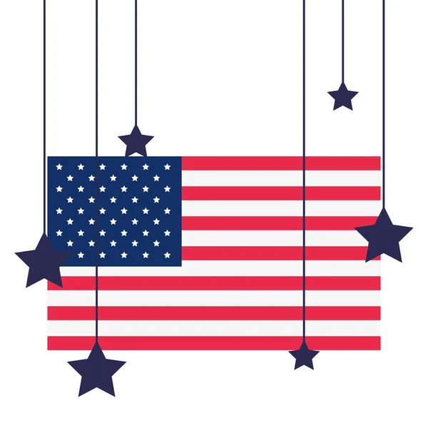 Flaga Amerykańska gwiazdek tło wiszące — Wektor stockowy