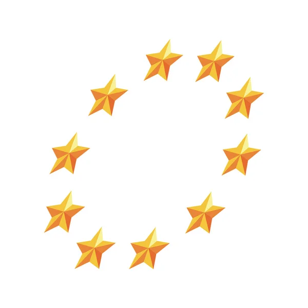 Estrelas douradas forma redonda — Vetor de Stock