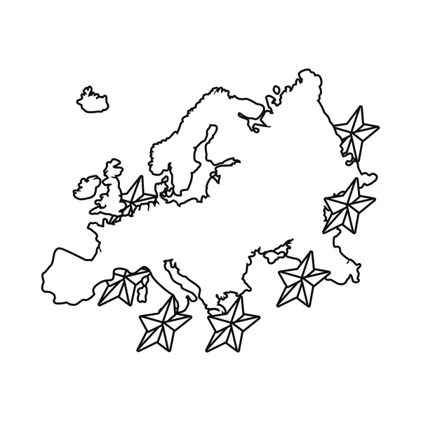 Estrelas do mapa da união europeia — Vetor de Stock