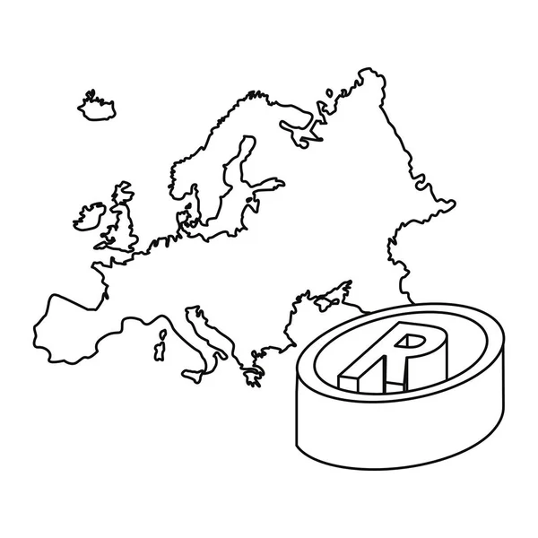Europen union mappa registrata — Vettoriale Stock