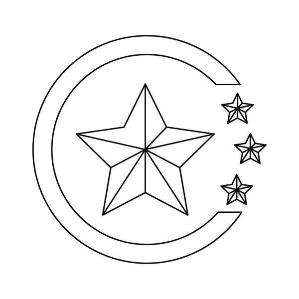 Emblema estrella marco dorado — Archivo Imágenes Vectoriales