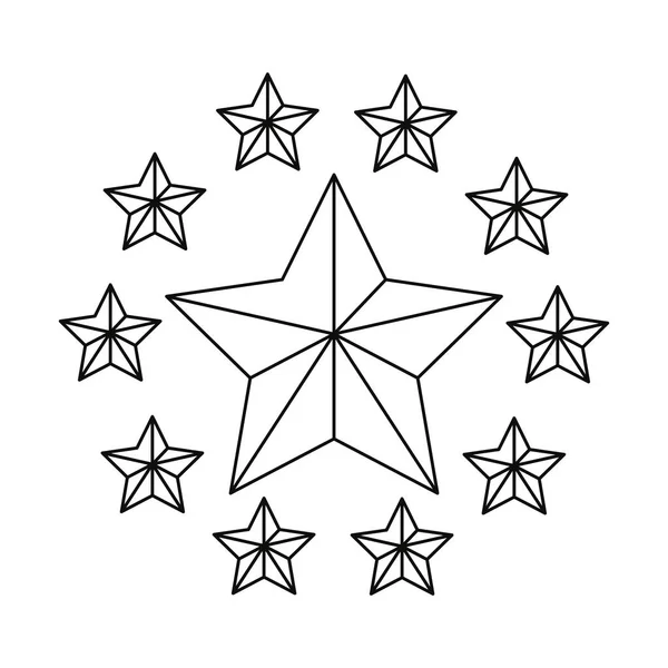 ゴールデン フレーム星のエンブレム — ストックベクタ