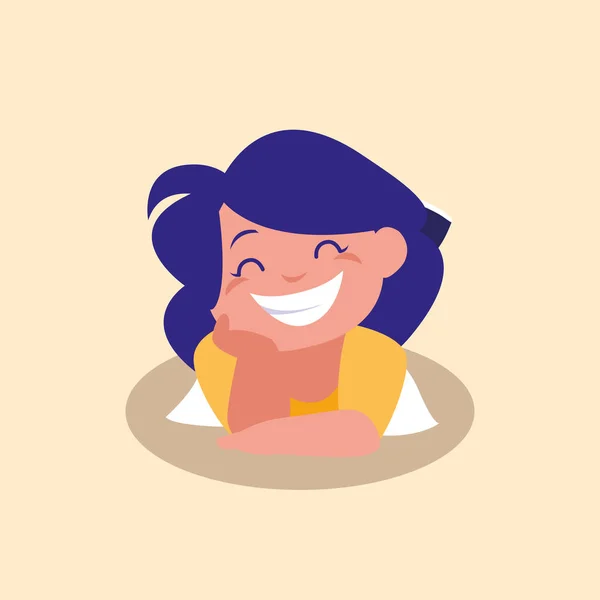 Lindo niña feliz avatar carácter — Archivo Imágenes Vectoriales