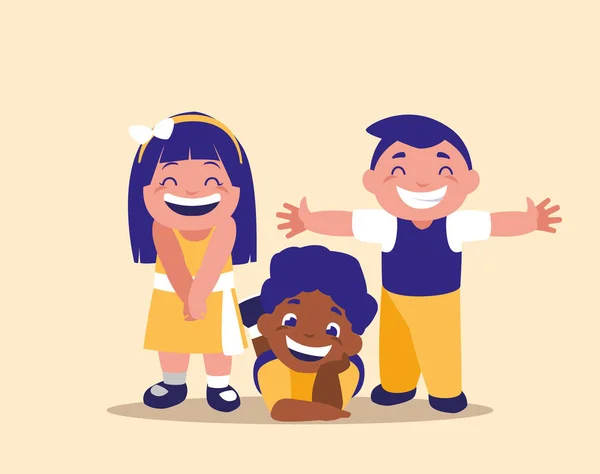 Kelompok anak-anak avatar karakter lucu - Stok Vektor