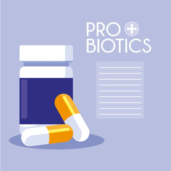 Butelka ikona Probiotyki leki — Wektor stockowy
