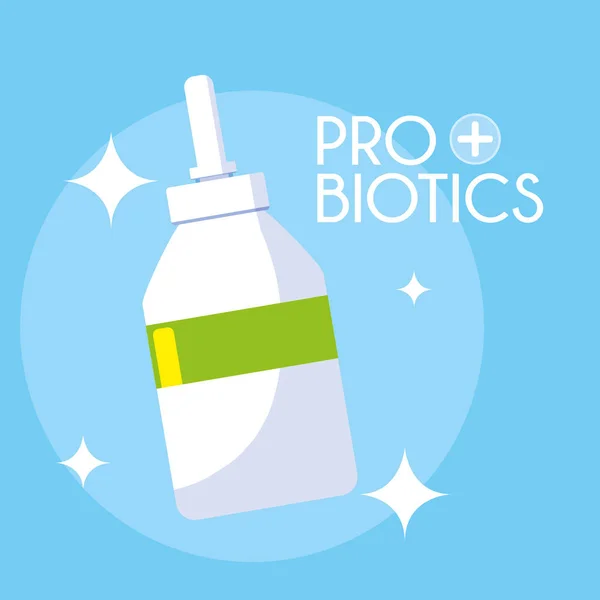 Medicamentos botella icono probióticos — Archivo Imágenes Vectoriales