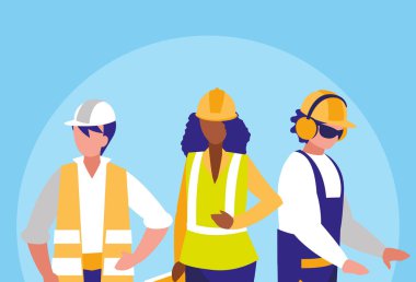 işçilerin sanayi avatar karakter grubu