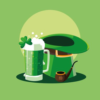 St patrick günü bira ve set simgeleri