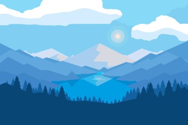 nehir sahne simgesi ile manzara