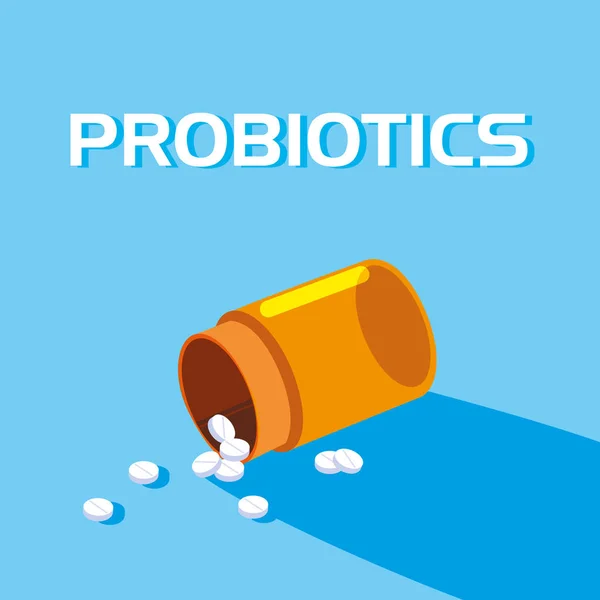 Flaska läkemedel probiotika ikonen — Stock vektor