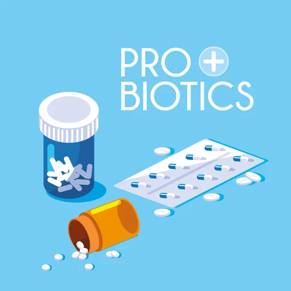 Μπουκάλι φάρμακα προβιοτικά εικονίδιο — Διανυσματικό Αρχείο