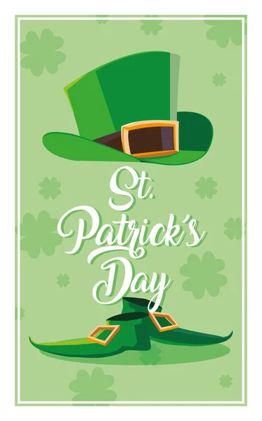 St patrick day with leprechaun hat and boots — Stock Vector