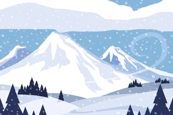 Ícone de cena natureza snowscape — Vetor de Stock