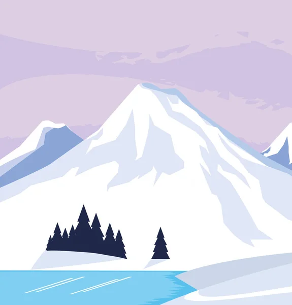 snowscape nature scene icon