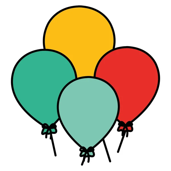 Icono de globos de colores — Vector de stock