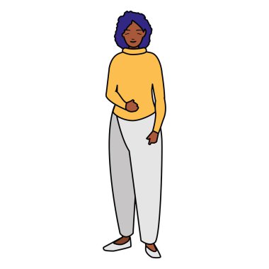 güzel ve genç siyah kadın karakter