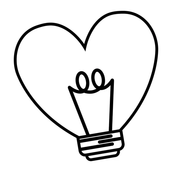 Lamp met hart love vorm — Stockvector