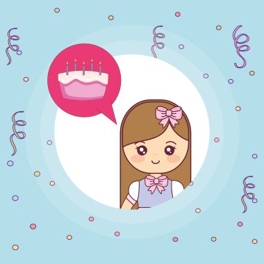 tatlı pasta düşünüyorum şirin ve küçük kız