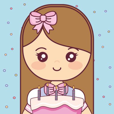 tatlı pasta ile şirin ve küçük kız