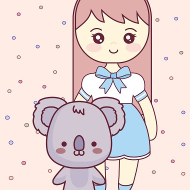 kız şirin ve küçük koala