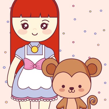 şirin ve küçük maymun kız ile