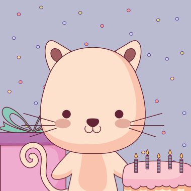 şirin ve küçük kedi hediye ile