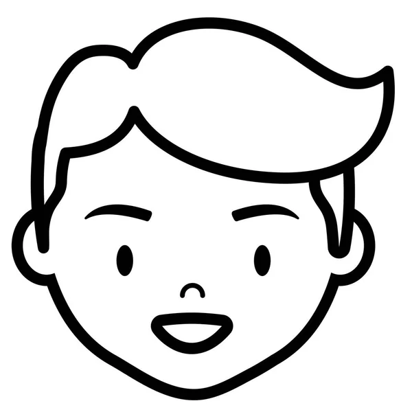 Dospívající chlapec mladé hlavy znak — Stockový vektor