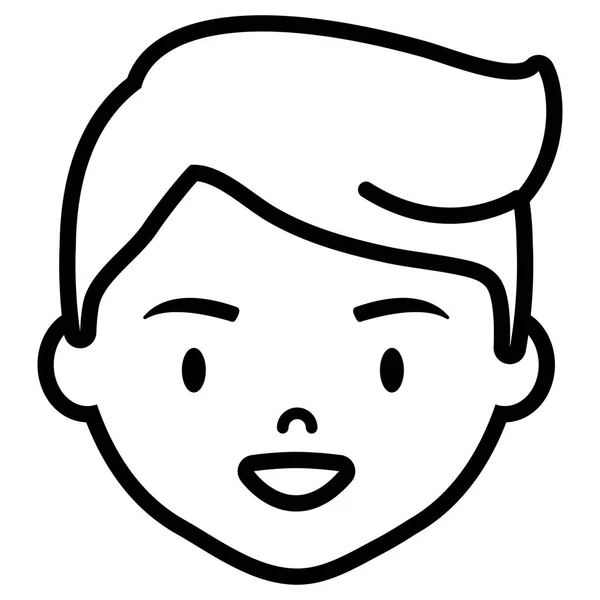 Teenager boy young head character — Stock Vector