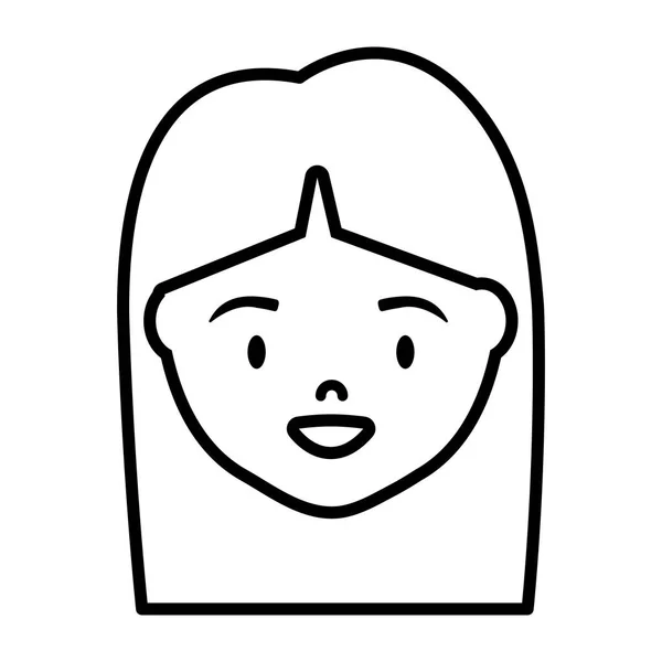 Симпатичная и маленькая девочка голова — стоковый вектор