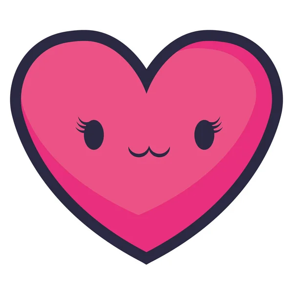 Hart love valentines kawaii karakter — Stockvector