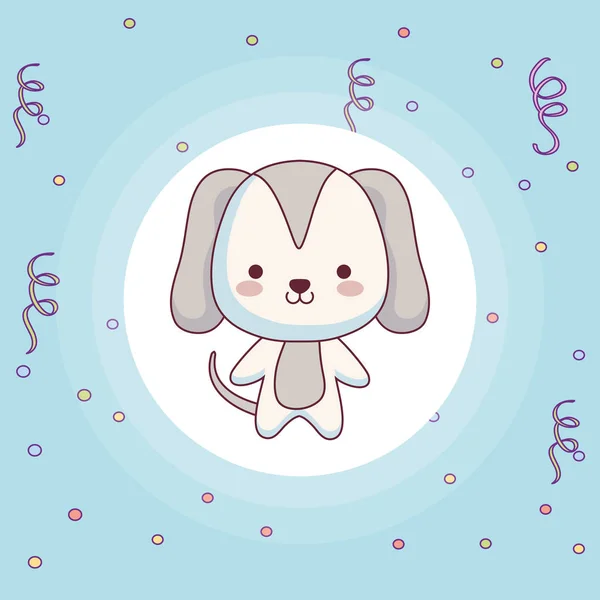 Lindo y pequeño personaje de perro — Vector de stock