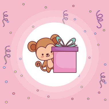 şirin ve küçük maymun hediye ile