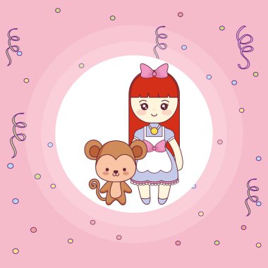 şirin ve küçük maymun kız ile