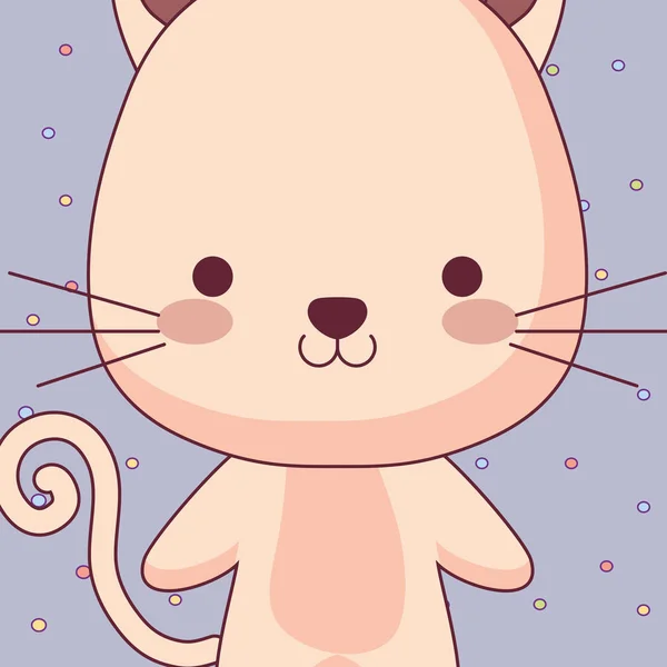 Милый и маленький персонаж кошки — стоковый вектор