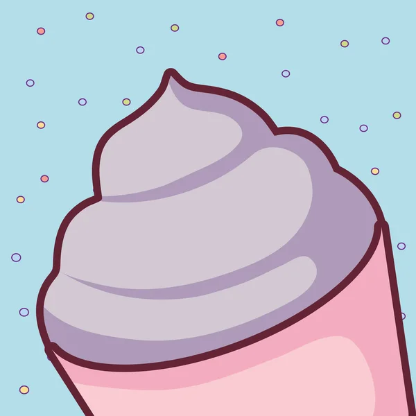 Dulce cupcake panadería icono — Vector de stock