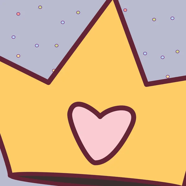 Милая корона королевы с сердцем — стоковый вектор