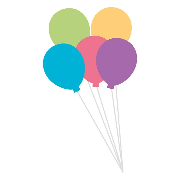 Ballonnen helium zwevende pictogram — Stockvector