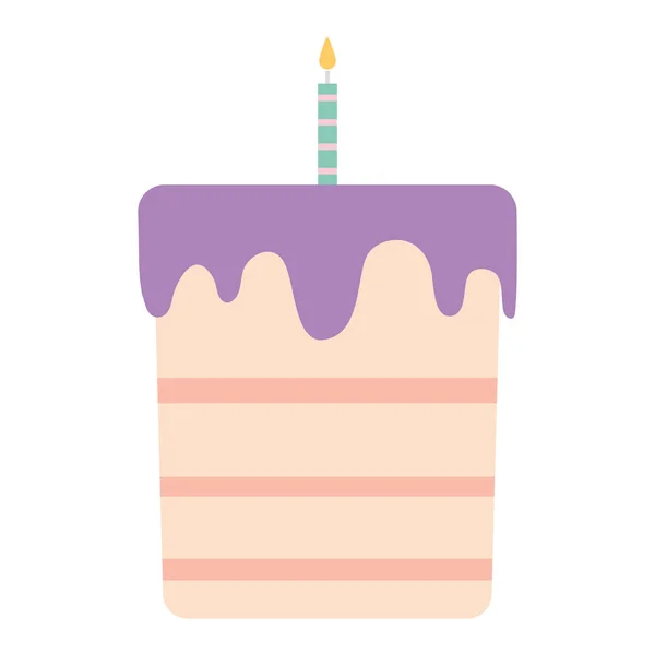 Сладкий праздничный торт со свечами — стоковый вектор