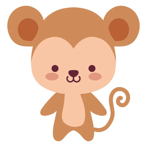 Mignon et petit singe personnage — Image vectorielle