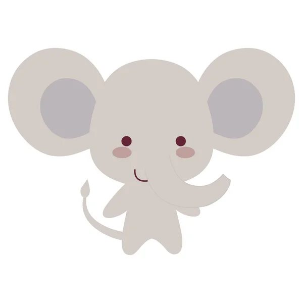 Lindo y pequeño personaje de elefante — Vector de stock