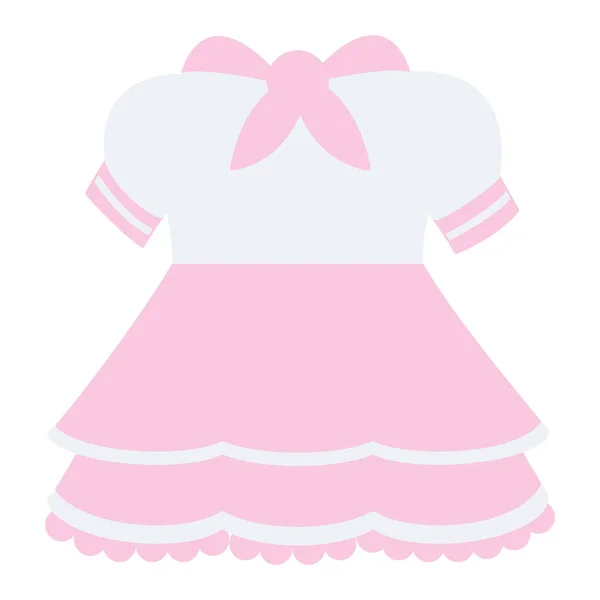 Cute girl dress ikona — Wektor stockowy