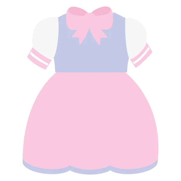 Lindo vestido de niña icono — Vector de stock